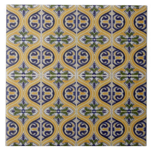 Carreau Repro Espagnol Géométrique Azulejos Bleu Carrelage