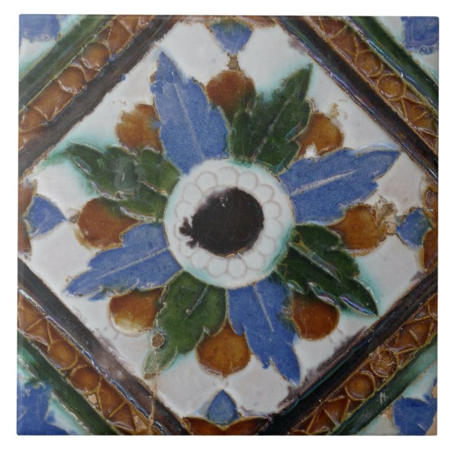 Carreau Repro Espagnol Géométrique Azulejos Floral Carrela (Devant)