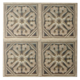 Carreau Repro espagnol Maure motif floral Faux relief jusq
