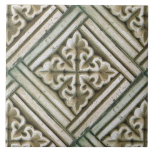 Carreau Repro espagnol Maure motif floral Faux relief Ti
