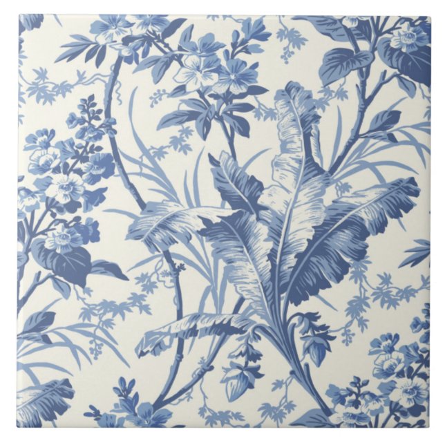 Carreau Repro Floral Blue Delft traditionnel (Devant)