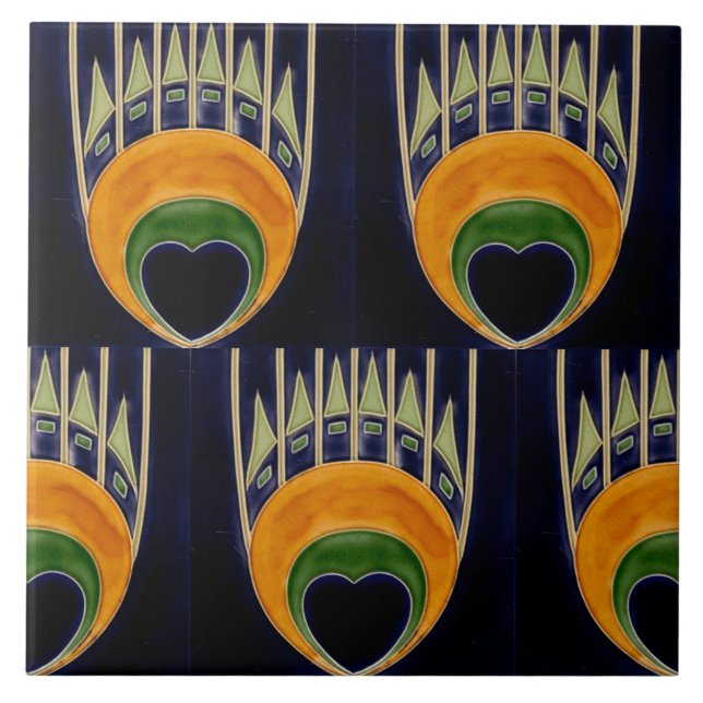 Carreau Repro German Art Nouveau Jugendstil Frieze Border (Devant)