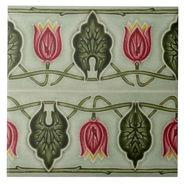 Carreau Repro German Art Nouveau Jugendstil Frieze Border (Devant)