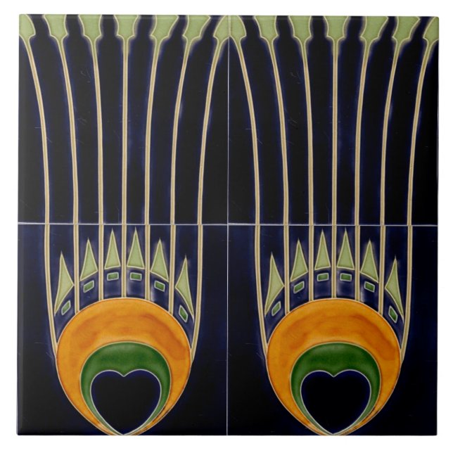 Carreau Repro German Art Nouveau Jugendstil Frieze Border (Devant)