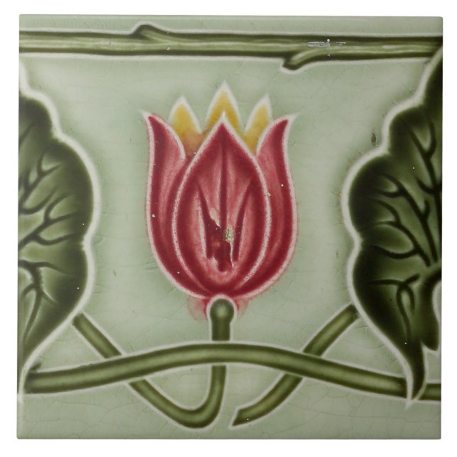 Carreau Repro German Art Nouveau Jugendstil Frieze Border (Devant)