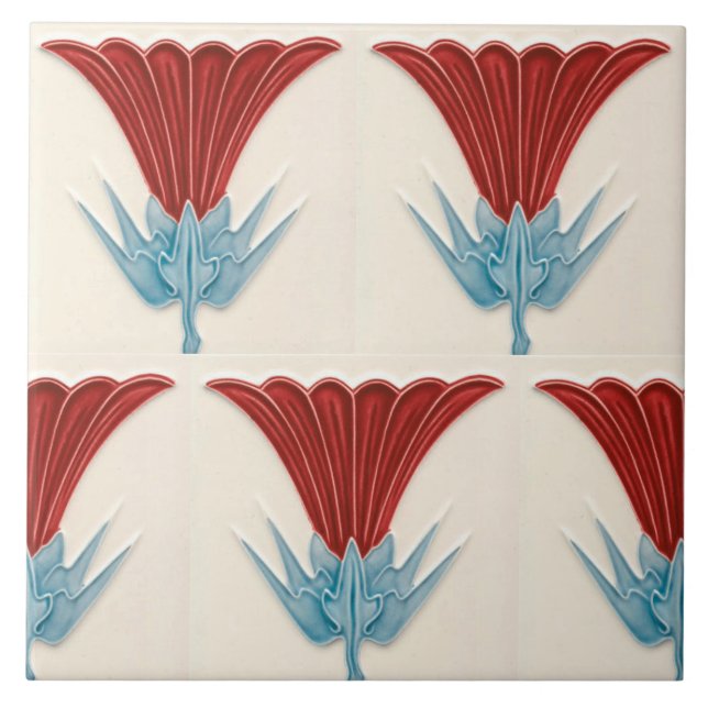 Carreau Repro German Art Nouveau Jugendstil Frieze Border (Devant)