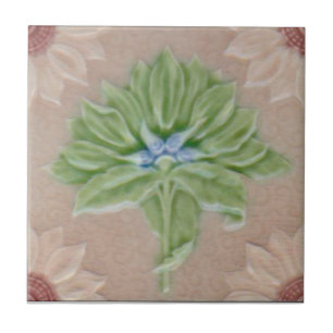 Carreau Repro Meakin Pastel Floral Majolica Faux Relief