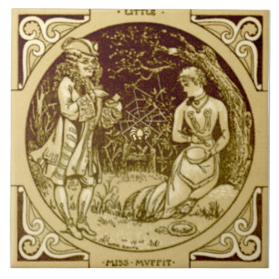 Carreau Repro Minton Lotle Miss Muffet Nursery Rhyme