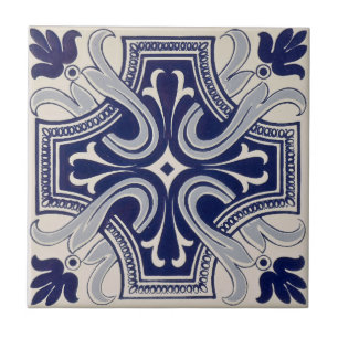 Carreau Repro Portugais bleu géométrique Azulejos Floral