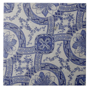 Carreau Repro Portugais bleu géométrique Azulejos Floral