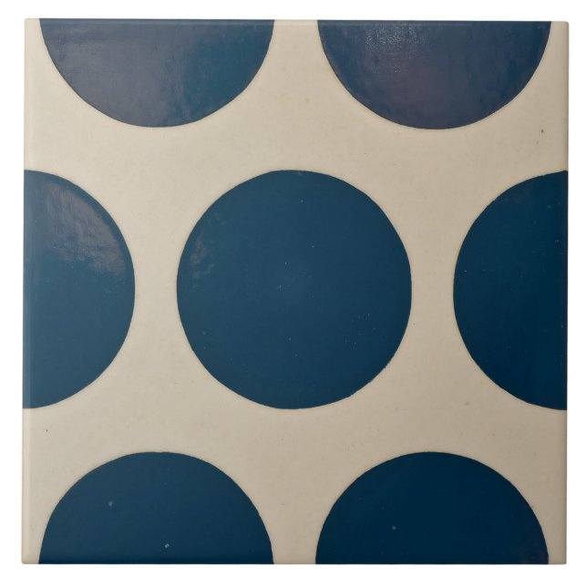 Carreau Repro Portugal bleu géométrique Azulejos Polka Dot (Devant)