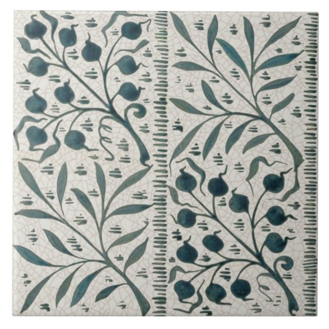 Carreau Repro Rare des années 1870 La main de Wm Morris (Devant)