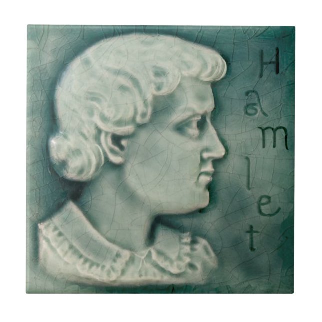 Carreau Repro Shakespeare Hameau Portrait Faux Relief Turq (Devant)