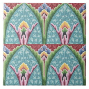 Carreau Repro Vintage géométrique coloré arc-en-ciel Flora