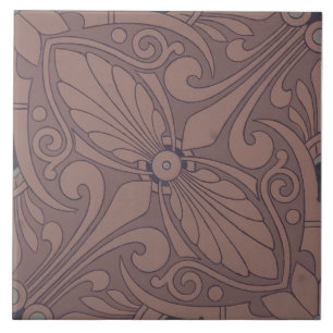 Carreau Repro Vintage Géométrique Grec antique Terracotta