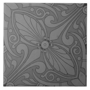 Carreau Repro Vintage Géométrique Gris Grec Ancien