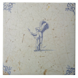 Carreau Repro Vintage Hollandais Bleu et Blanc Delft tuile