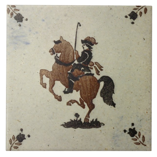 Carreau Repro Vintage Hollandais Brown Unique Delft tuiles (Devant)