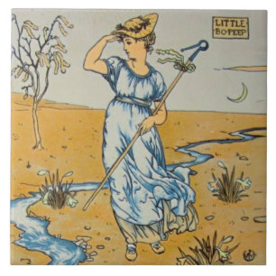 Carreau Repro Walter Crane Bo Peep Nursery Rhyme
