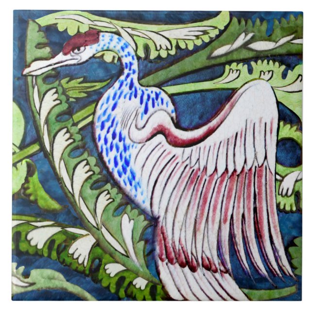 Carreau Repro Wm De Morgan Heron (Paris avec l'aigle d'or) (Devant)