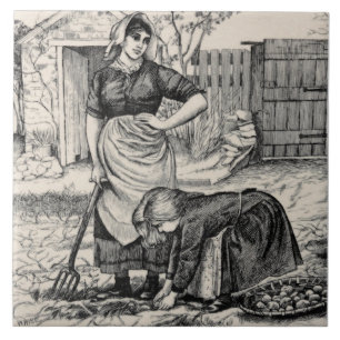 Carreau Repro Wm Wise Country Village Vie Récolte de pomm