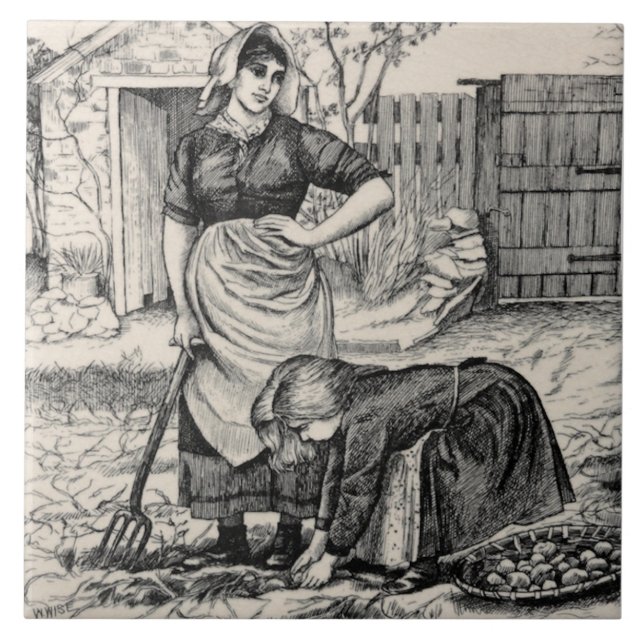 Carreau Repro Wm Wise Country Village Vie Récolte de pomme (Devant)