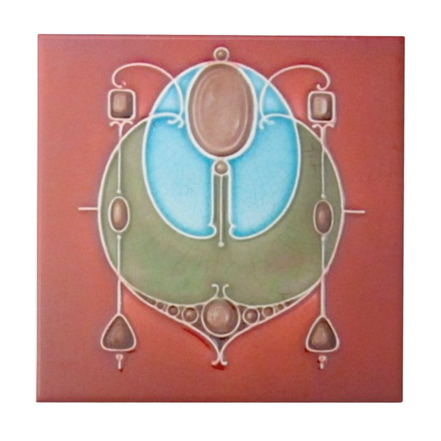 Carreau Reproduction 1905 Johnson Colorful Art Nouveau (Devant)