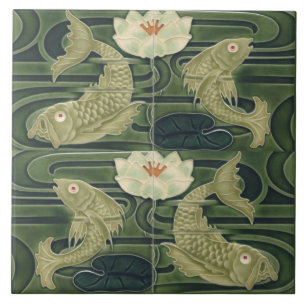 Carreau Reproduction Art nouveau allemand Jugendstil Poiss