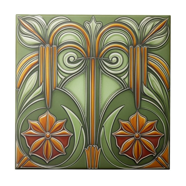 Carreau Reproduction d'art nouveau vintage (Devant)