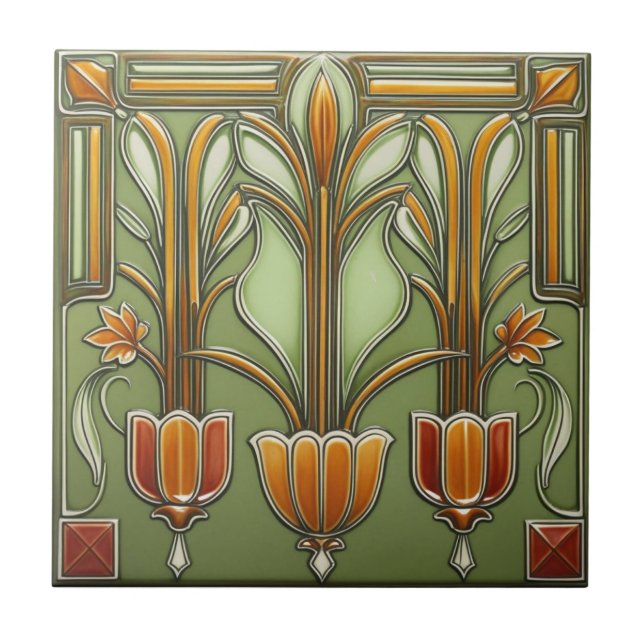 Carreau Reproduction d'art nouveau vintage (Devant)