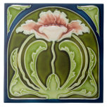 Carreau Reproduction Le Pavot rose Art Nouveau sur la vign<br><div class="desc">Le style Art Nouveau a débuté au cours de la dernière décennie du XIXe siècle et a duré jusqu'à la Première Guerre mondiale. L’Art Nouveau est, à bien des égards, un prolongement du mouvement Arts & Artistes. Le carrelage Art Nouveau présente des motifs stylisés aux courbes fluides basées sur des...</div>