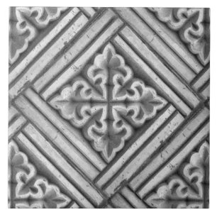 Carreau Reproduction Maure espagnol Motif floral Faux reli