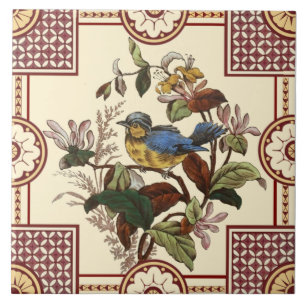 Carreau Reproduction Oiseaux et fleurs esthétiques victori