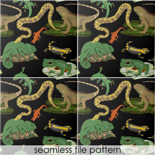Carreau Reptile, Lizards et Amphibiens Motif sans fil