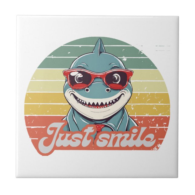 Carreau Requin drôle vous invite à sourire (Devant)