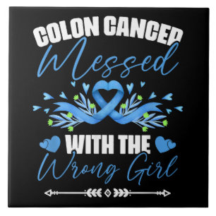 Carreau Rescapée du cancer du côlon Ruban Bleu Fille