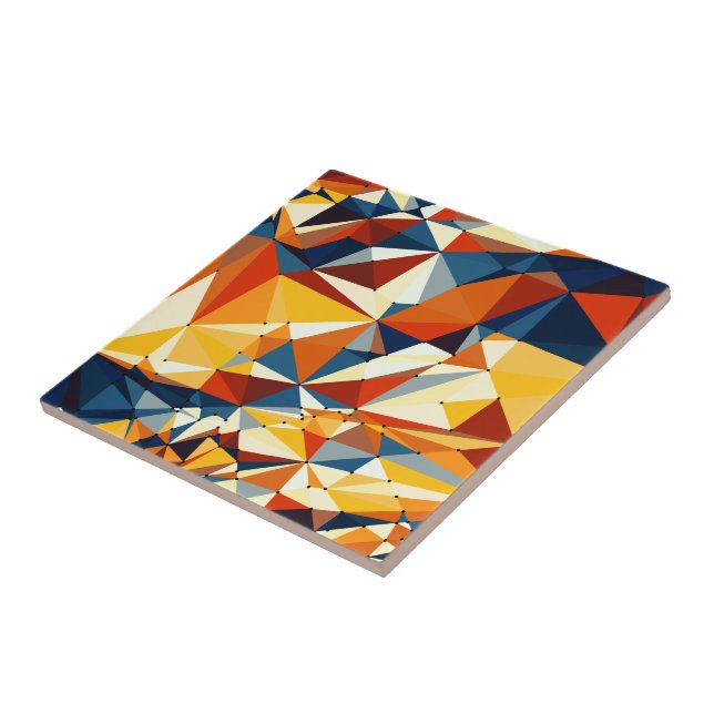Carreau Réseau de triangles multicolores (Côté)