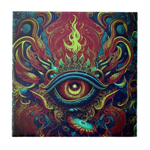 Carreau Respectez l'Esprit Visionnaire Abstrait Oeil Flama