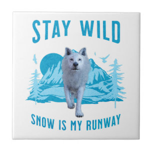 Carreau Reste Sauvage Loup Blanc Piste de Neige