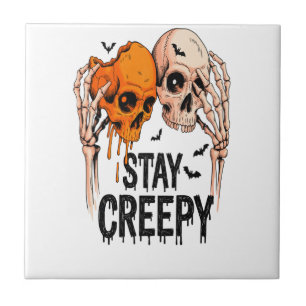 Carreau Restez Créepy PNG, Crâne Rétro Halloween