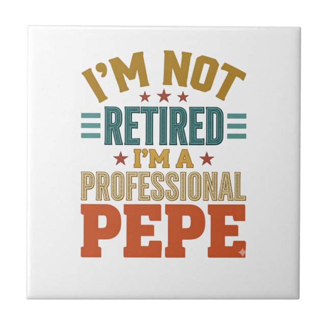 Carreau Retraite Professionnelle Pepe Typographie Vintage  (Devant)