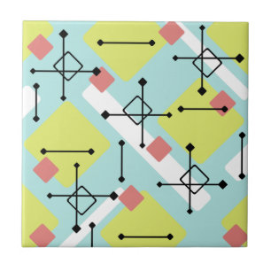 Carreau Retro 1950 Art Diamonds Mint Vert Jaune