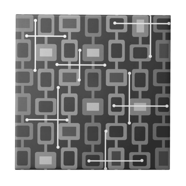 Carreau Retro 1950 Gray Motif géométrique (Devant)