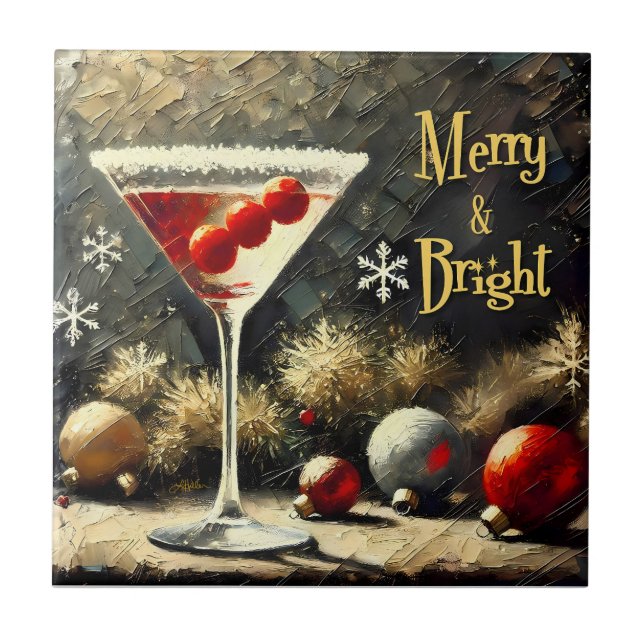 Carreau Retro 50s Triple Cranberry Christmas Martini (Devant)