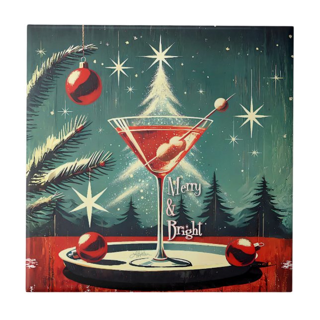 Carreau Retro années 50 Flurry Christmas Tree Martini (Devant)