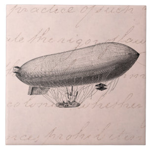 Carreau Rétro ballon à air chaud zeppelin vintage de