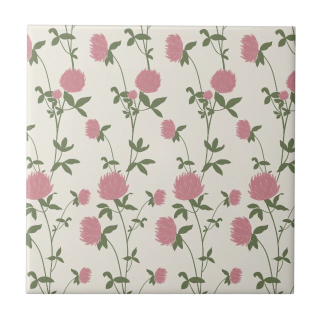 Carreau Retro Botanical Meadow Clover | Vintage Archive (Devant)
