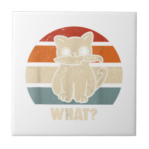 Carreau Rétro Ce Chat Couteau Meow Kitty Funny Chats Maman