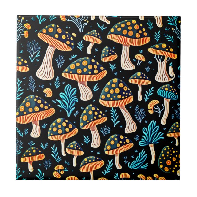 Carreau Rétro Champignon Groove (Devant)