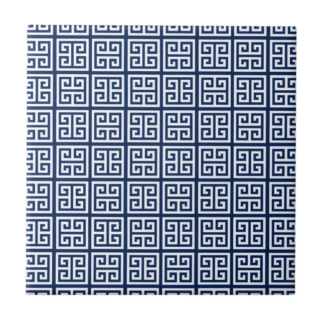 Carreau Rétro dans bleu et blanc (Devant)